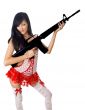sexy asian female with rifle