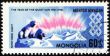 The study of the Northern Light in Arctic on post stamp