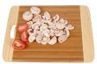 mushrooms on chopping board 