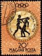 Post stamp shows boxing in ancient style