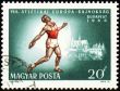Running sportsman on post stamp