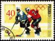 Ice hockey on post stamp