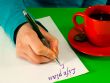 Female`s hand writing a life plan