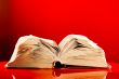 Open book laying on the table