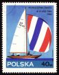 Yacht Finn on post stamp