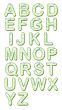 Teal and Lime Green Polka Dots Alphabet 3D