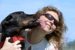 french shepherd and woman