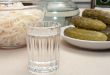 Vodka and snack.