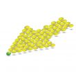 Yellow arrow from tennis balls. Vector illustration