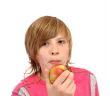 teenager with apple