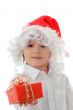 child in a hat santa claus