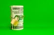 Roll of US dollars chained and locked