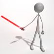 man with a light sword