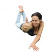 woman showing thumbs up
