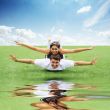 young couple in love in nature