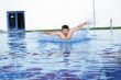 dynamic swimmer in pool