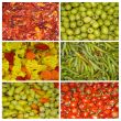 Collage of marinated vegetables