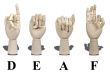 Deaf Spelled out in Sign Language