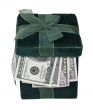 Green Gift Box Full of Money