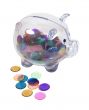 Piggy Bank Full of Colorful Chips