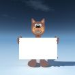 cat wih blank sign