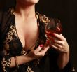 Glass with a red wine