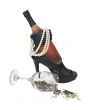 Wine Bottle in Heel Shoes with Pearls and Stars