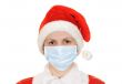 santa claus in a gauze bandage