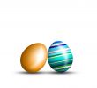 Beautiful Easter eggs on a white background 