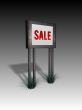 old sign board with sale text