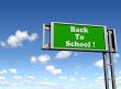 isolated signs with back to school text
