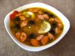 Plate with tasty soup