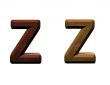 one letter of wooden alphabet.