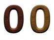 3d wooden numbers on white background.