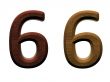 3d wooden numbers on white background.