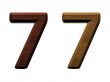 3d wooden numbers on white background.