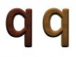 one letter of wooden alphabet.