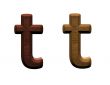 one letter of wooden alphabet.