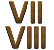 3d wooden roman numbers on white background.