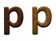 one letter of wooden alphabet.