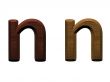 one letter of wooden alphabet.