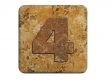3d stone four number , on a white isolated background. 