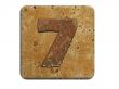 3d stone seven number , on a white isolated background. 