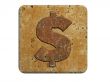 3d stone dollar mark ,on a white isolated background. 