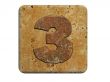 3d stone three number , on a white isolated background. 