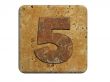 3d stone five number , on a white isolated background. 