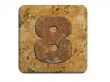 3d stone eight number , on a white isolated background. 