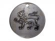 3d monster mythology, in metal medallion on a white isolated background.