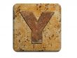 3d Letter a in stone, on a white isolated background. UPPERCASE 