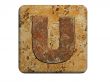 3d Letter a in stone, on a white isolated background. UPPERCASE 